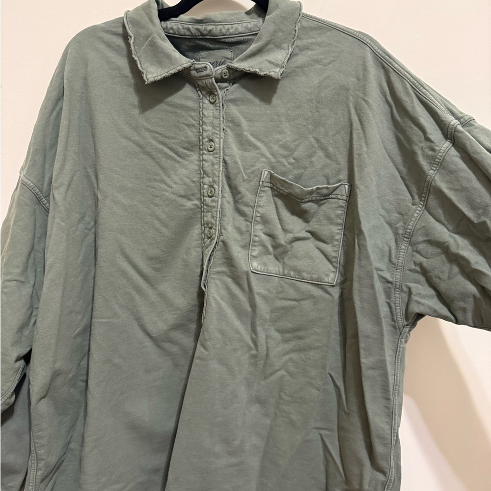 Aerie Take It Easy Popover Polo Sweatshirt